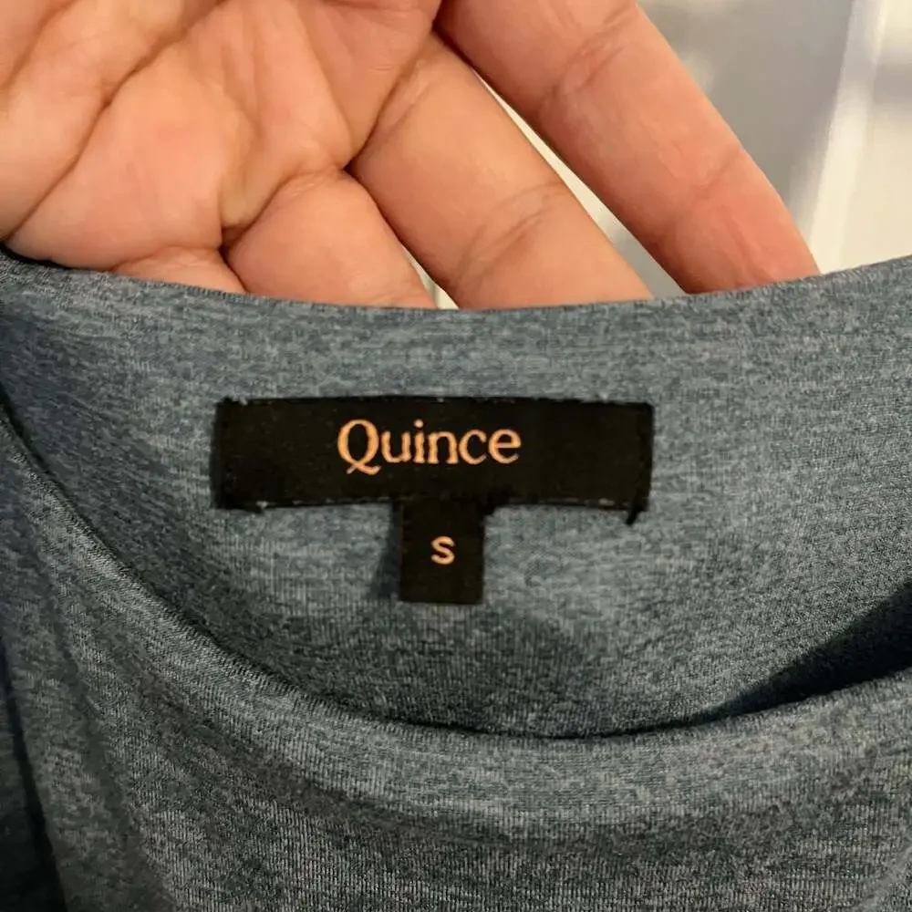 Quince Flowknit Breeze Fit & Flare Dress Heather Sky Blue Midi Casual Small - Picture 6 of 12